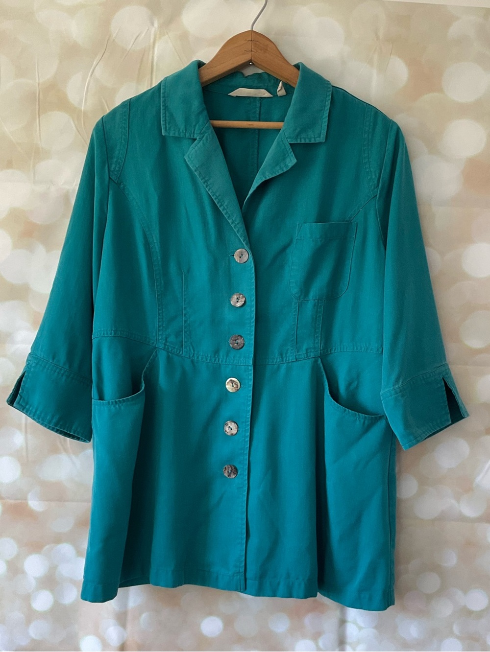 Soft Surroundings Teal Half Sleeve Jacket
